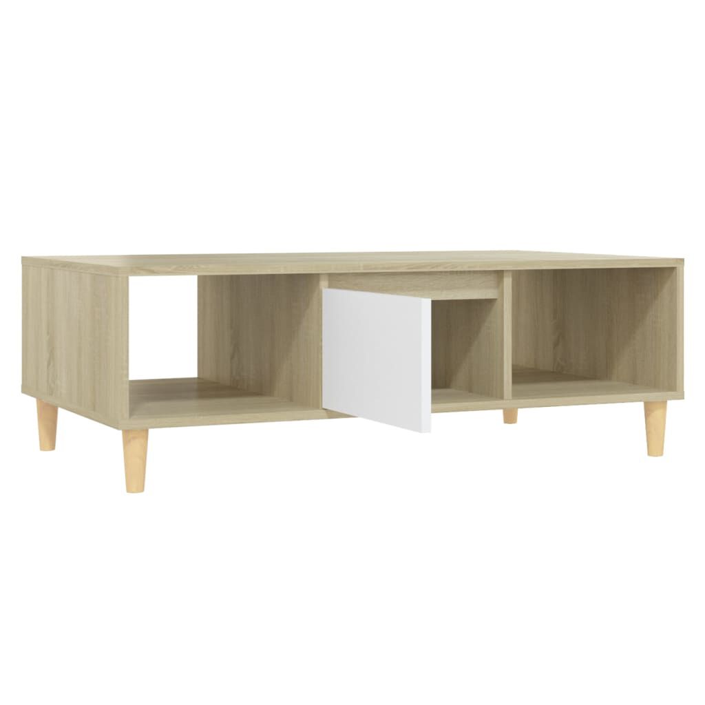 vidaXL Τραπεζάκι Σαλονιού Λευκό/Sonoma Δρυς 103,5x60x35εκ. Μοριοσανίδα