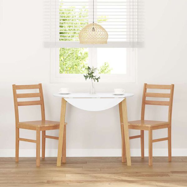 vidaXL Καρέκλες τραπεζαρίας 2 τεμάχια από μασίφ ξύλο καουτσούκ