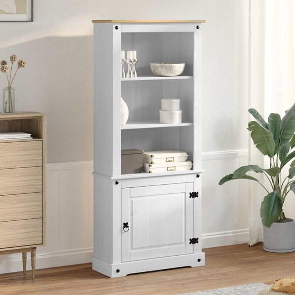 vidaXL Highboard &Lambda;&epsilon;&upsilon;&kappa;ό 74 x 38 x 170 &epsilon;&kappa;. &Sigma;&tau;&epsilon;&rho;&epsilon;ά &xi;&upsilon;&lambda;&epsilon;ί&alpha; &pi;&epsilon;ύ&kappa;&omicron;&upsilon;