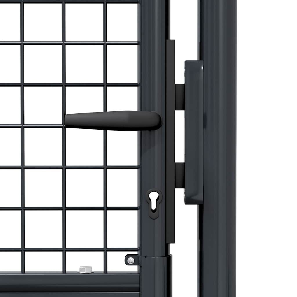 vidaXL Πόρτα Περίφραξης με Πλέγμα Γκρι 100 x 175 εκ. Γαλβαν. Χάλυβας
