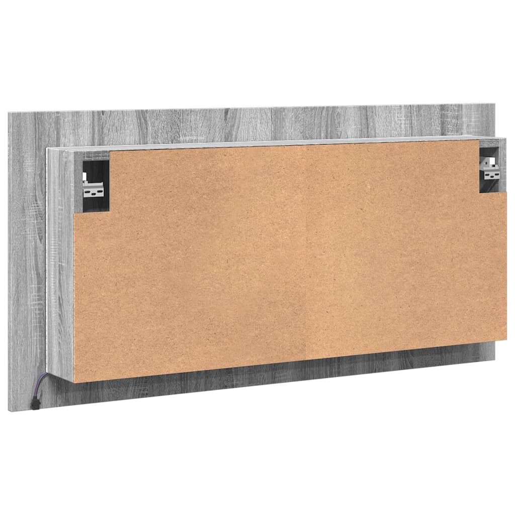 vidaXL Ντουλάπι Μπάνιου Καθρέφτη LED Γκρι Sonoma 90x12x45εκ. Ακρυλικό