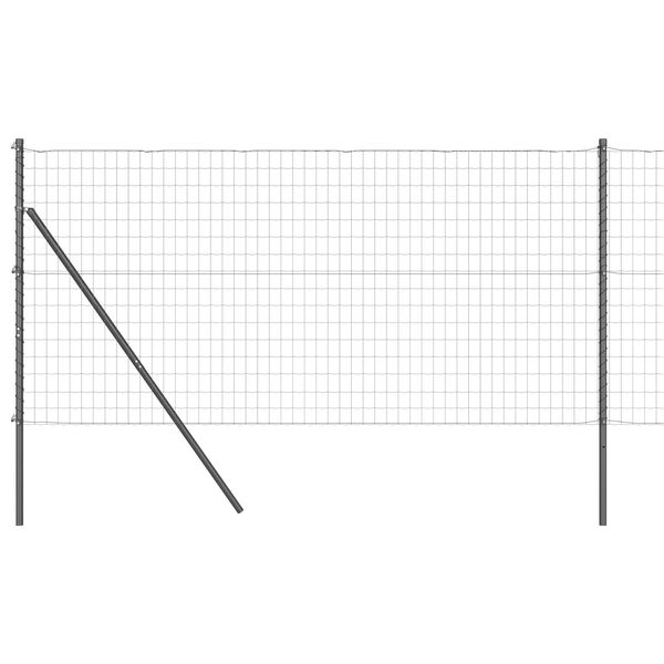 vidaXL Ευρωπαϊκή περίφραξη με 13 πόστα 1.2x25 μ Γαλβανισμένος χάλυβας γκρι