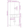 vidaXL Ντουλάπι Γκρι Sonoma 69,5 x 34 x 180 εκ. Επεξεργασμένο Ξύλο