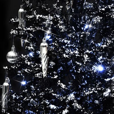 vidaXL Χριστουγεννιάτικο Δέντρο που Χιονίζει Μαύρο 170 εκ. PVC με Βάση