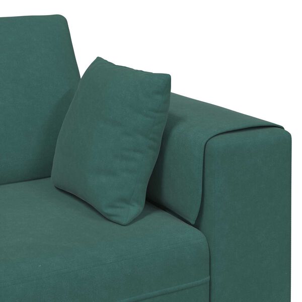 vidaXL Βελούδινος καναπές 3 pcs Σκούρο Πράσινο 208 εκ. Βελούδο