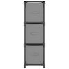 vidaXL Ντουλάπι με 3 Υφασμάτινα Συρτάρια Γκρι 34x34x101 εκ. από Ατσάλι