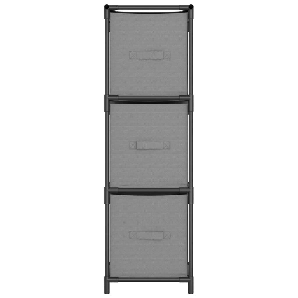 vidaXL Ντουλάπι με 3 Υφασμάτινα Συρτάρια Γκρι 34x34x101 εκ. από Ατσάλι