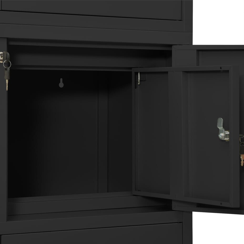 vidaXL Ντουλάπα Γραφείου Ανθρακί 90 x 40 x 180 εκ. Ατσάλινη