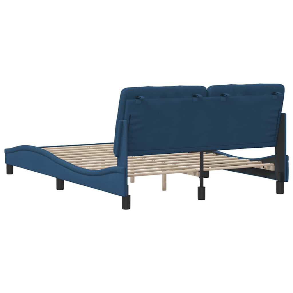 vidaXL Πλαίσιο κρεβατιού χωρίς στρώμα Μπλε 120x200 cm Ύφασμα