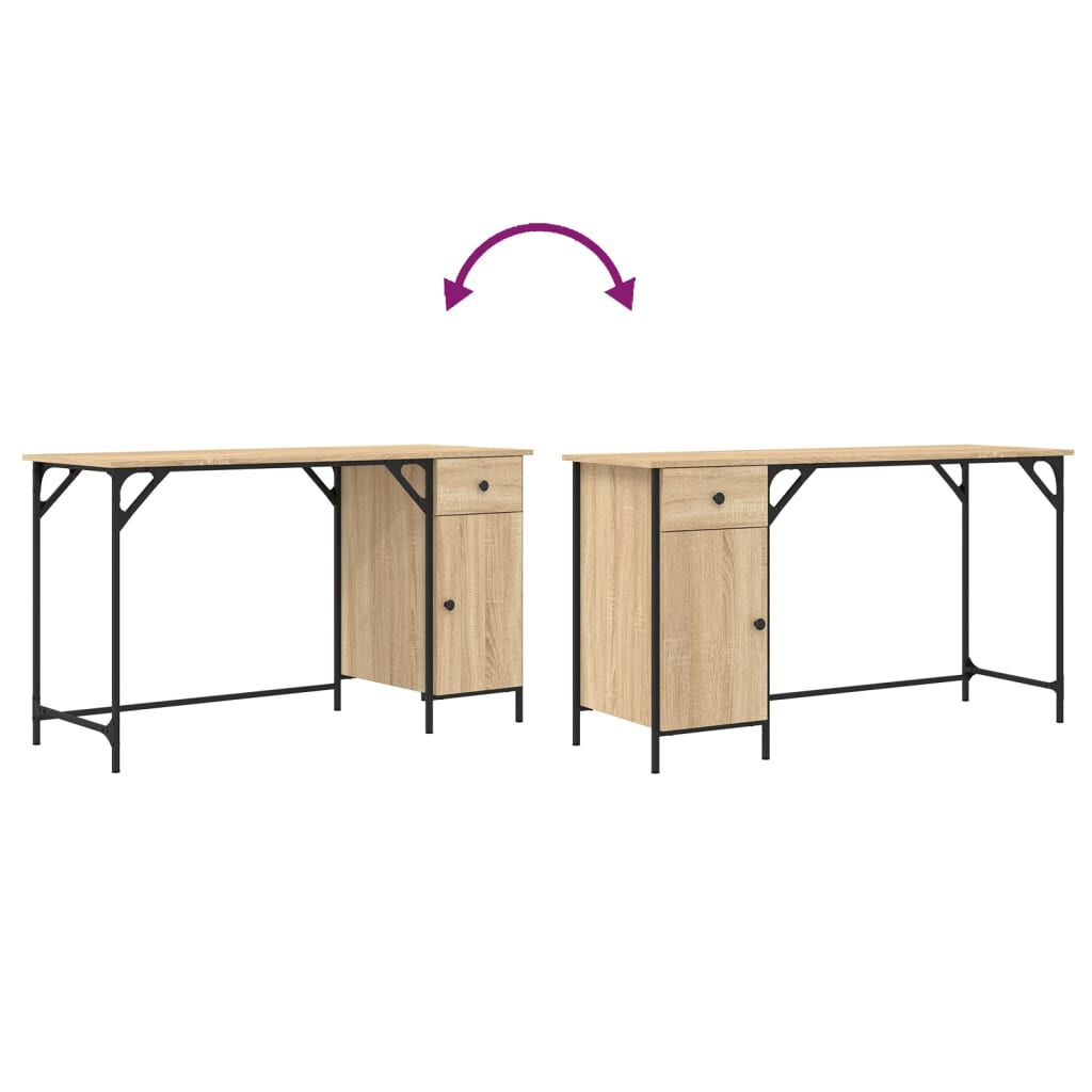 vidaXL Γραφείο Υπολογιστή Sonoma Δρυς 131x48x75 εκ. Επεξεργασμένο Ξύλο
