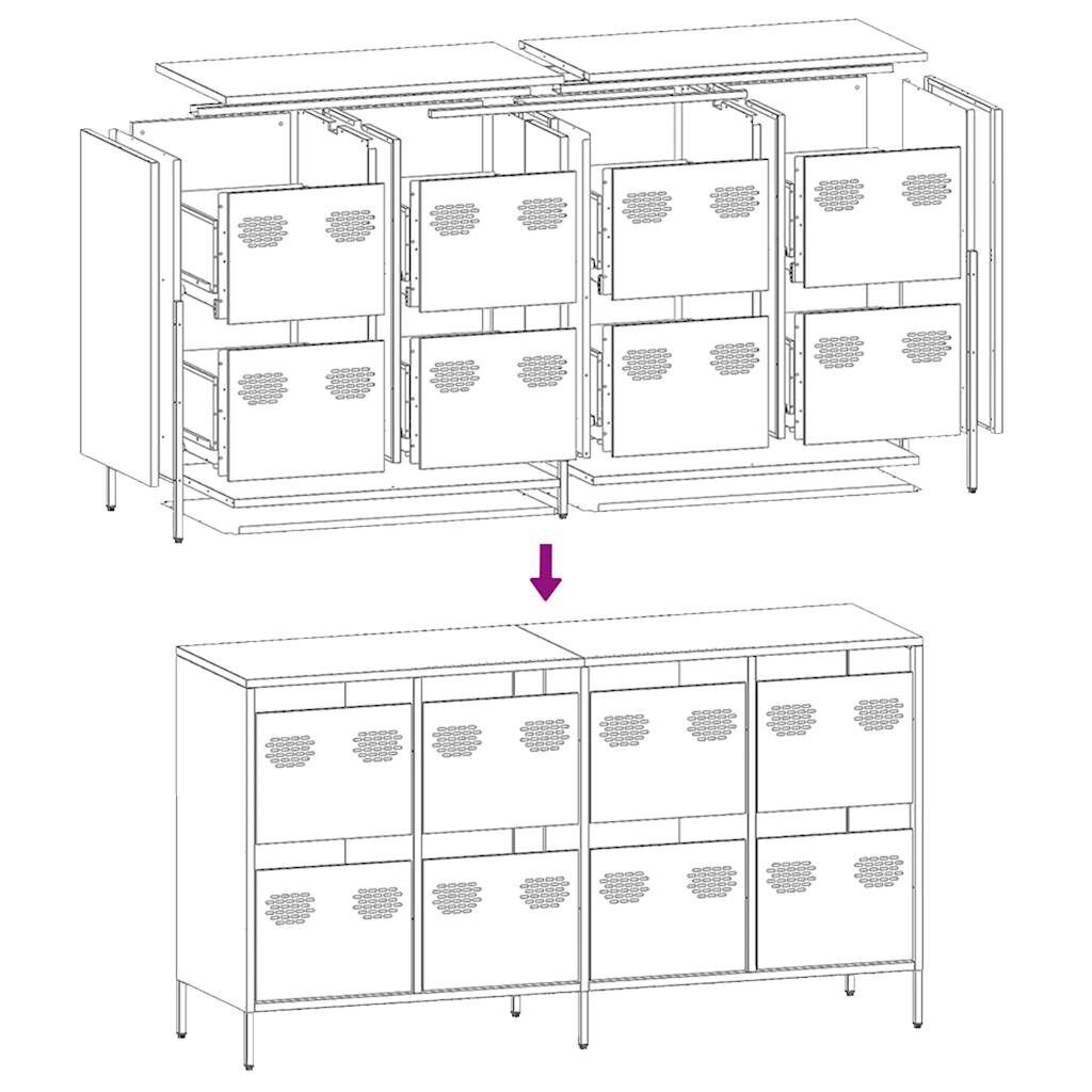 vidaXL Ντουλάπι Ανθρακί 135x39x73,5 εκ. από Χάλυβα Ψυχρής Έλασης