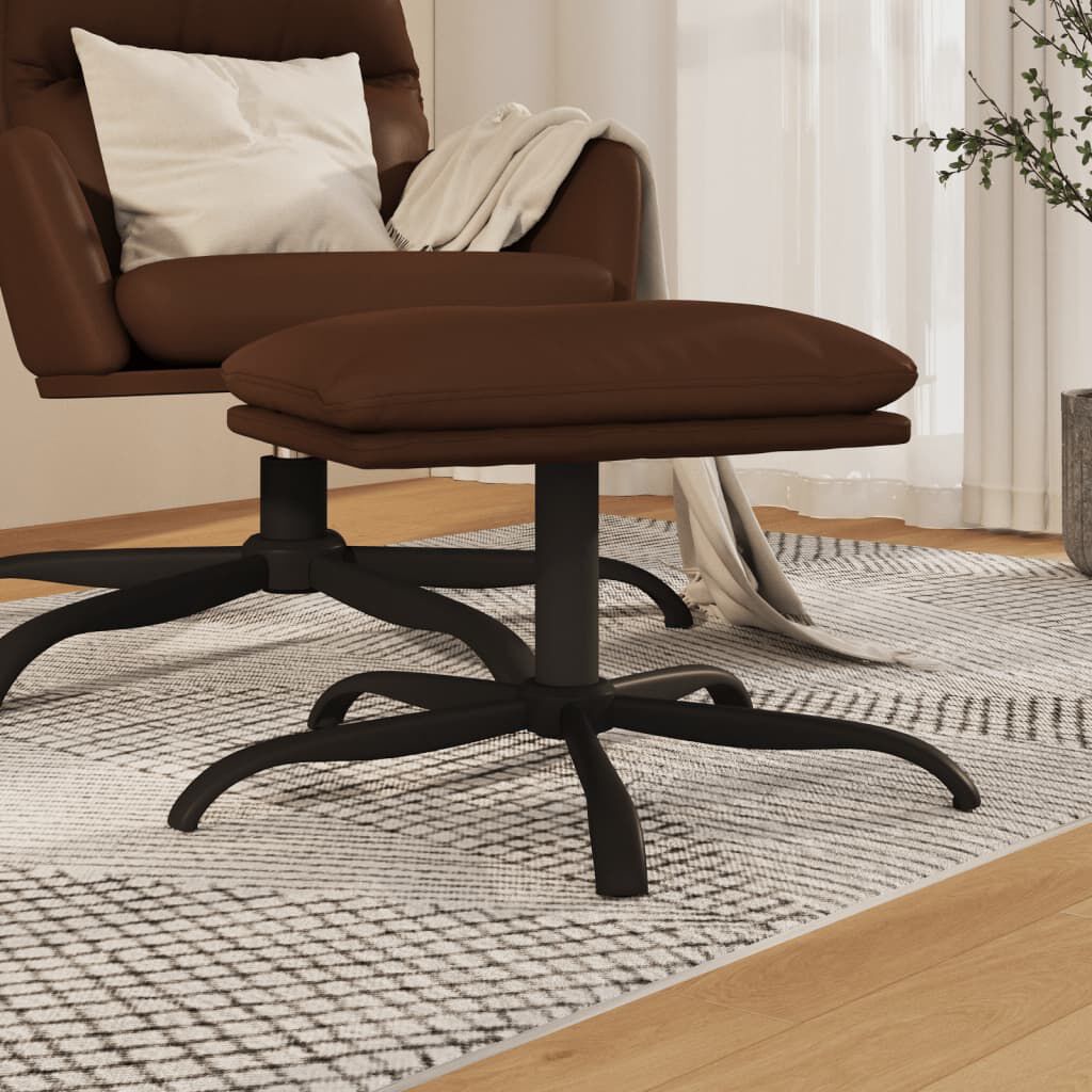 vidaXL Υποπόδιο Καφέ 45x29,5x36 εκ. από Γυαλιστερό Συνθετικό Δέρμα