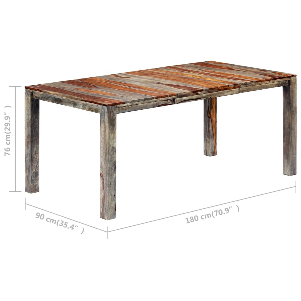 vidaXL Τραπεζαρία Γκρι 180 x 90 x 76 εκ. από Μασίφ Ξύλο Ακακίας
