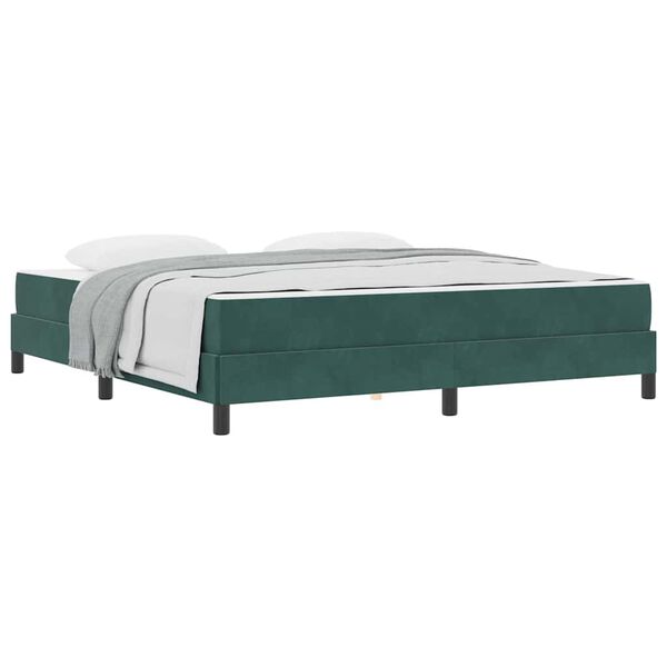 vidaXL Κρεβάτι box spring με στρώμα Σκούρο Πράσινο 180 x 200 cm