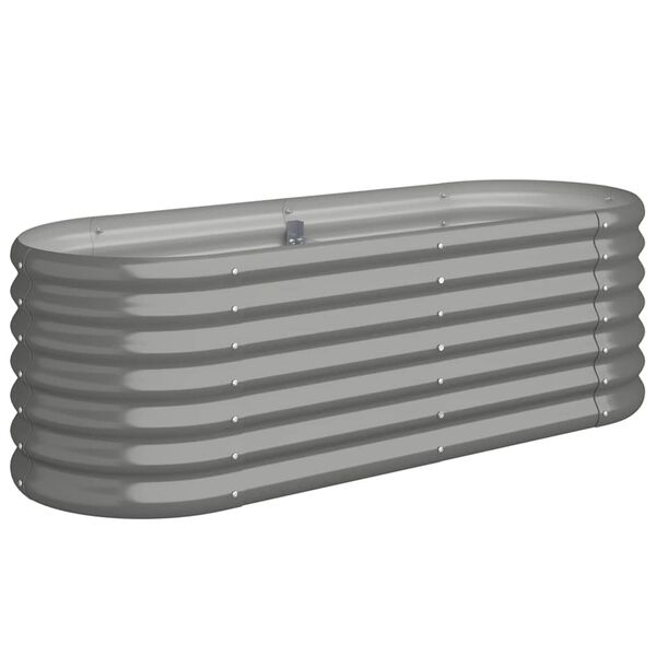 vidaXL Ζαρντινιέρα Υπερυψ. Γκρι 114x40x36 εκ. Γαλβανισμένος χάλυβας