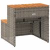 vidaXL Βήμα υδρομασάζ Γκρι 50x50x50,5εκ. Συνθετικό Ρατάν/Μασίφ Ακακίας