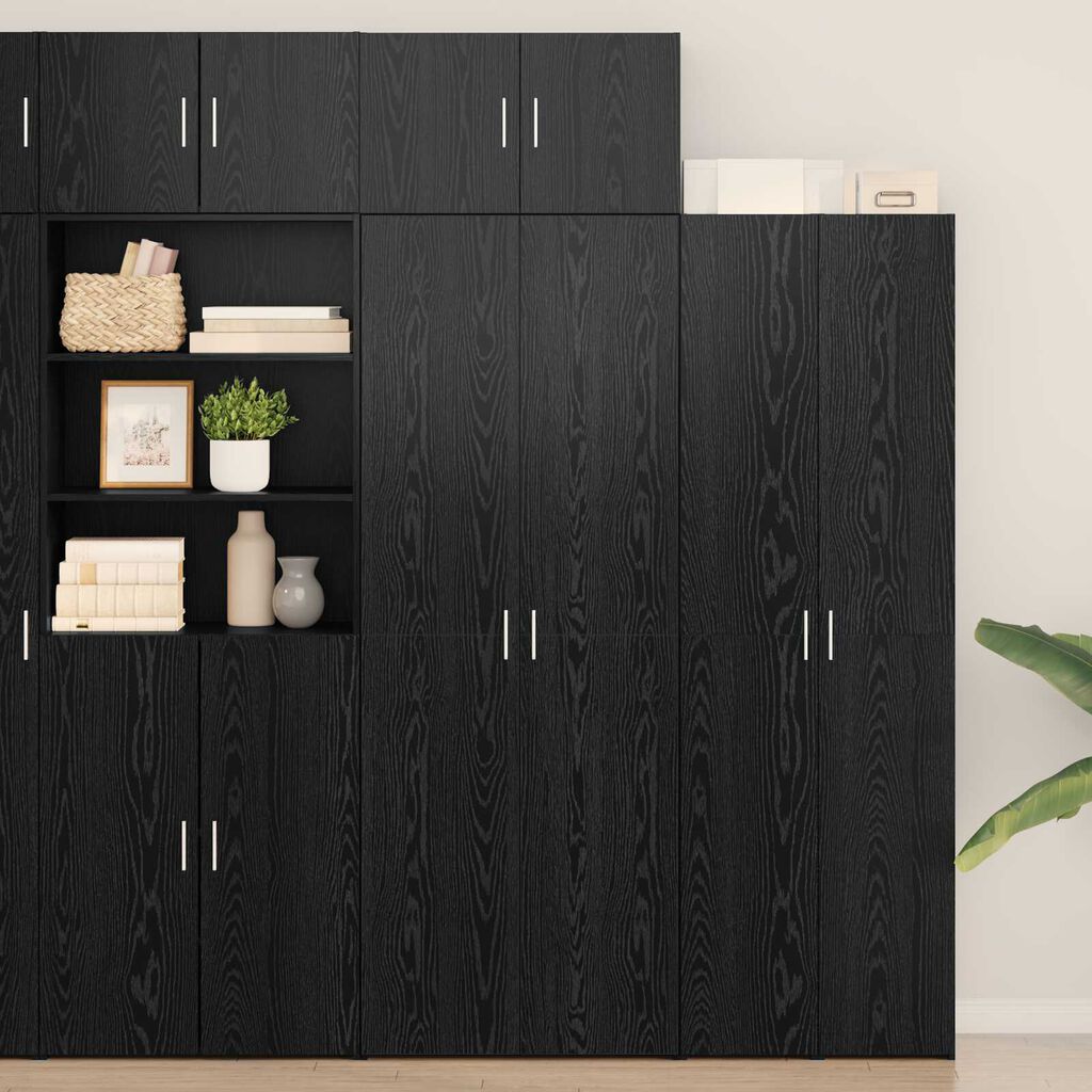 Ντουλάπι Αποθήκευσης vidaXL Μαύρος Δρύς 70x42.5x225 εκ. Επεξεργασμένο Ξύλο