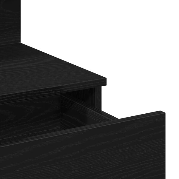 vidaXL Κομοδίνο Μαύρη δρυς 100 x 40 x 130 εκ Επεξεργασμένο ξύλο