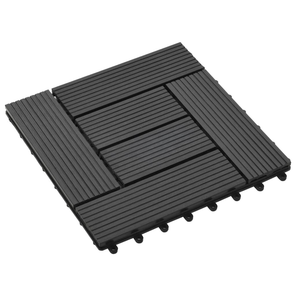 vidaXL Πλακάκια Deck 11 τεμ. Μαύρα 30 x 30 εκ. 1 μ² από WPC