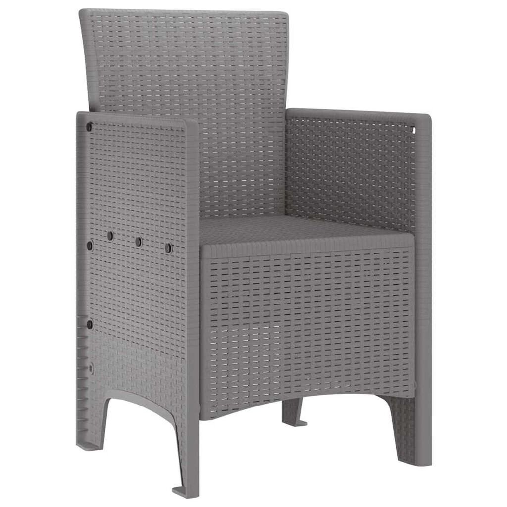 vidaXL Καρέκλα Κήπου 4 pcs Ανοιχτό γκρι 53 x 49 x 85 εκ. PP