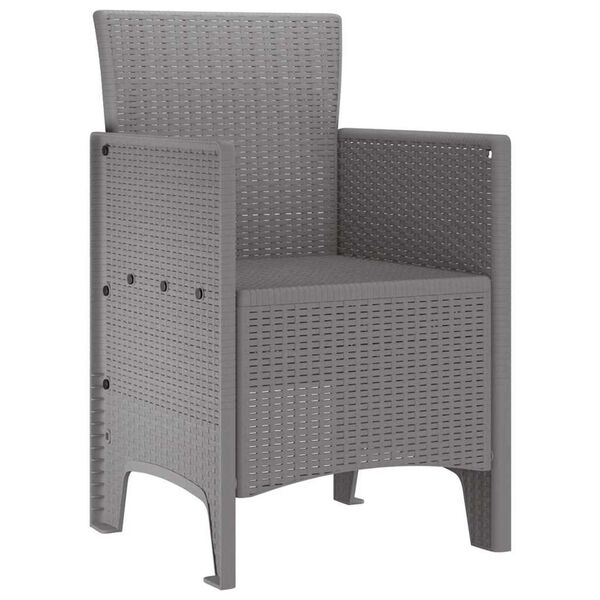 vidaXL Καρέκλα Κήπου 4 pcs Ανοιχτό γκρι 53 x 49 x 85 εκ. PP