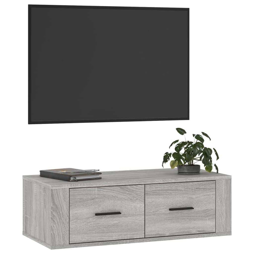 vidaXL Έπιπλο Τηλεόρασης Κρεμαστό Γκρι Sonoma 80x36x25 εκ. Επεξ. Ξύλο