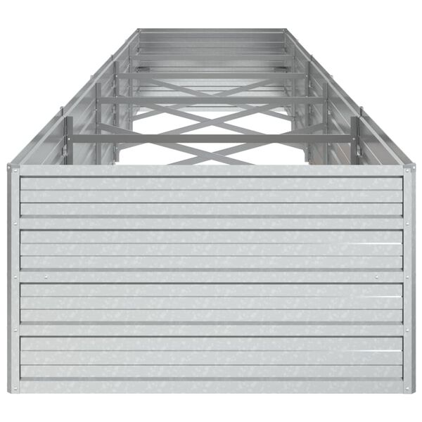 vidaXL Ζαρντινιέρα Υπερυψωμένη Ασημί 400x80x45 εκ. Γαλβανισμ. Χάλυβας