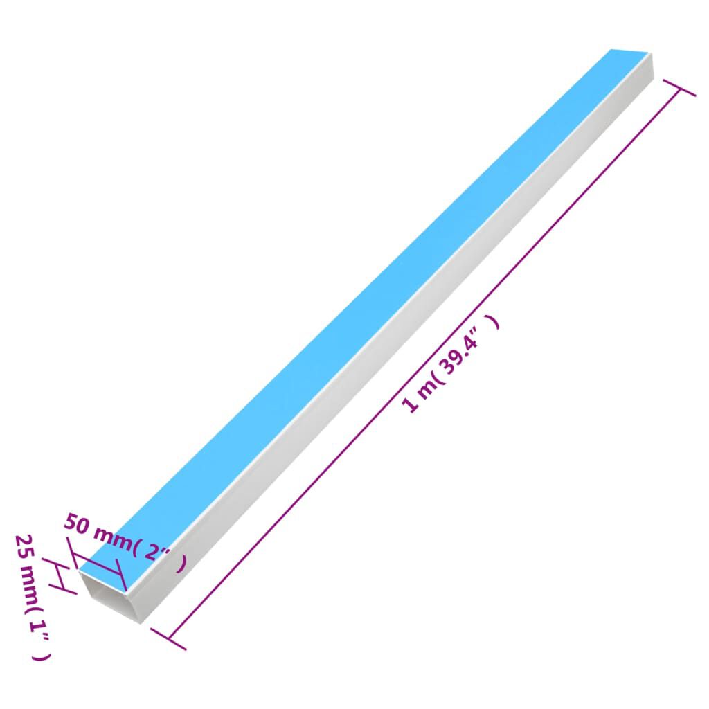 vidaXL Κανάλι Καλωδίων Αυτοκόλλητο 50 x 25 χιλ. 30 μ. από PVC