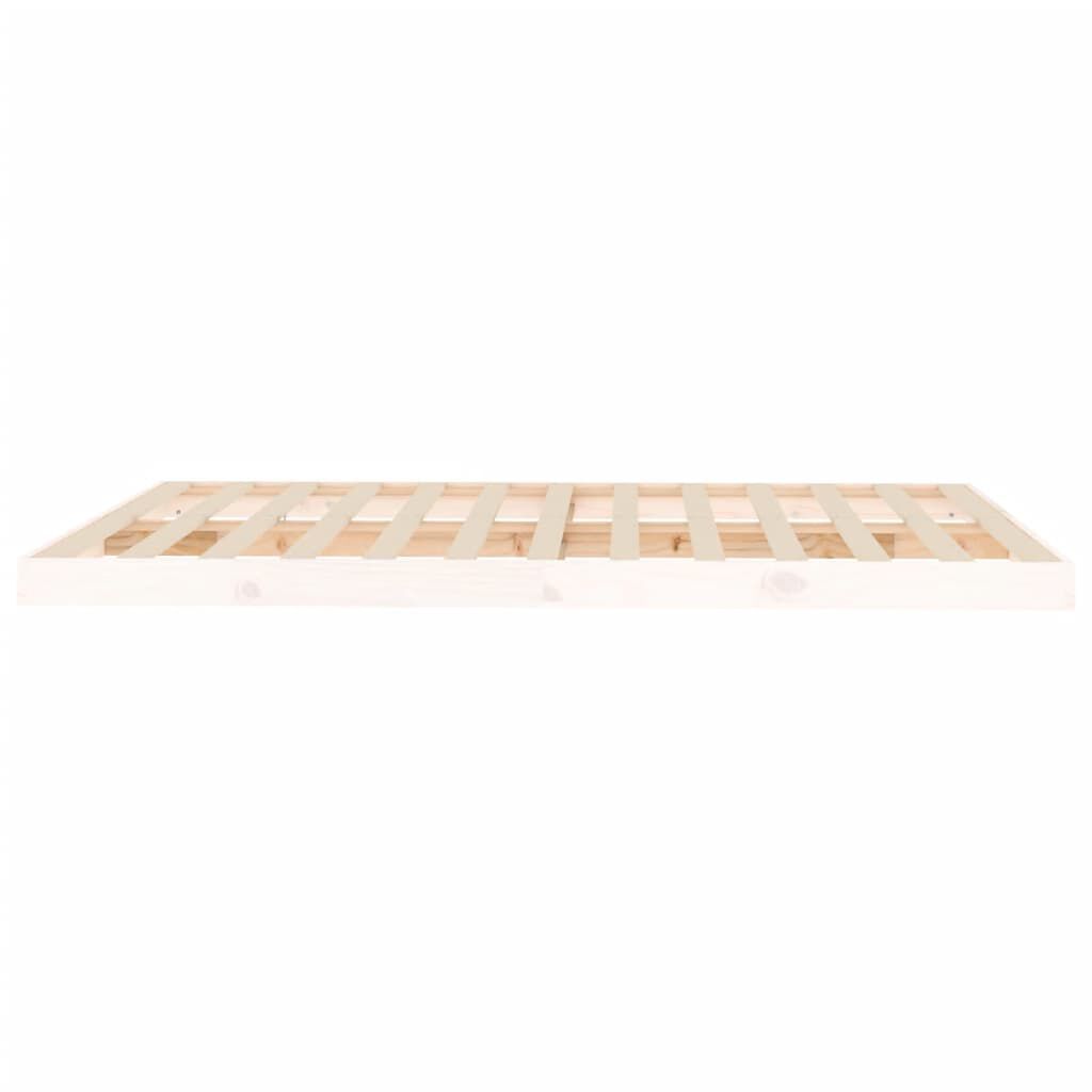 vidaXL Πλαίσιο Κρεβατιού Λευκό 150x200 εκ. Μασίφ Ξύλο Πεύκου King Size