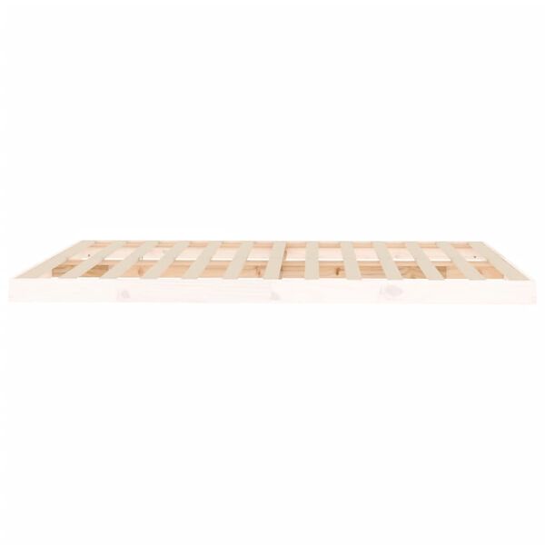 vidaXL Πλαίσιο Κρεβατιού Λευκό 150x200 εκ. Μασίφ Ξύλο Πεύκου King Size