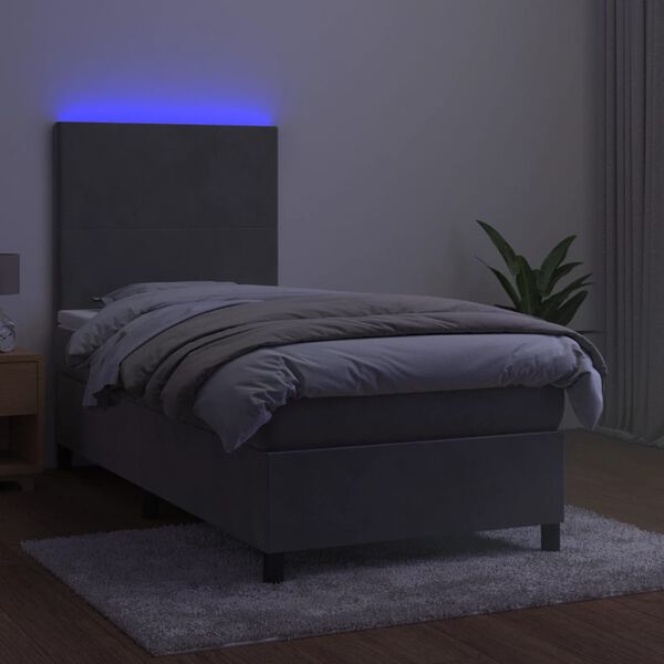 vidaXL &Kappa;&rho;&epsilon;&beta;ά&tau;&iota; Boxspring &mu;&epsilon; &Sigma;&tau;&rho;ώ&mu;&alpha; & LED &Alpha;&nu;.&Gamma;&kappa;&rho;&iota; 80x200 &epsilon;&kappa;. &Beta;&epsilon;&lambda;&omicron;ύ&delta;&iota;&nu;&omicron;