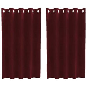 vidaXL Κουρτίνες με κουρτίνες 2 pcs Μπορντό 140 x 140 cm Βελούδο
