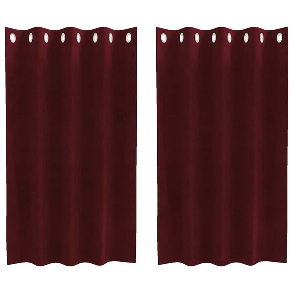 vidaXL Κουρτίνες με κουρτίνες 2 pcs Μπορντό 140 x 140 cm Βελούδο