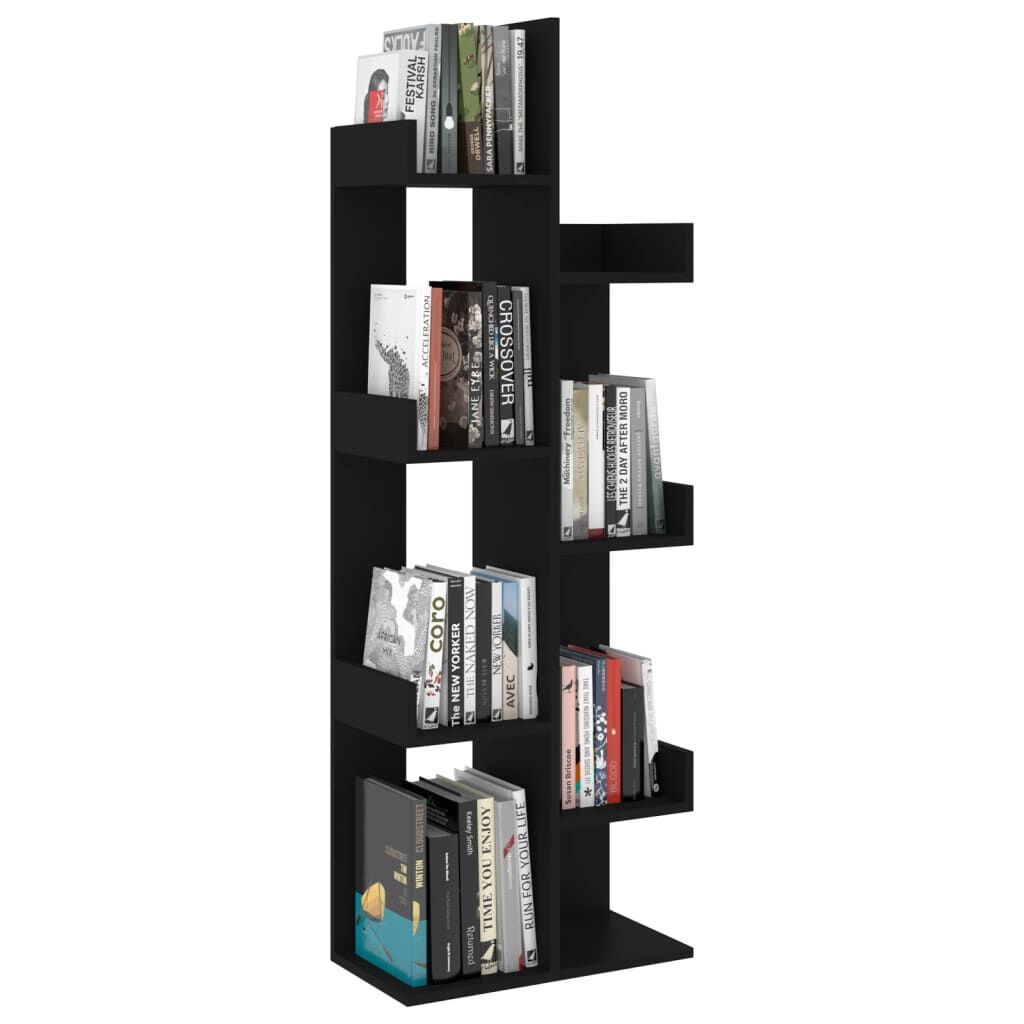 vidaXL Βιβλιοθήκη Μαύρη 48 x 25,5 x 140 εκ. από Επεξ. Ξύλο