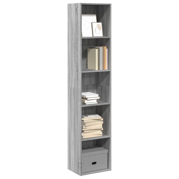 vidaXL Βιβλιοθήκη Γκρι Sonoma 40x30x189 εκ. από Επεξεργ. Ξύλο