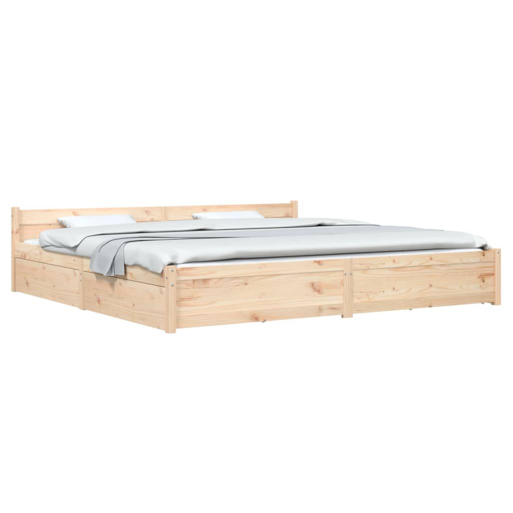 vidaXL Πλαίσιο Κρεβατιού Συρτάρια 180 x 200 εκ Super King Size