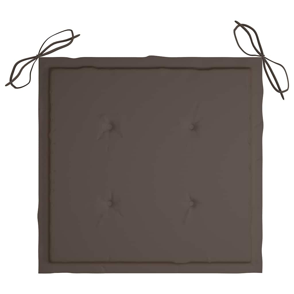 vidaXL Καρέκλες Κήπου 2 τεμ. από Μασίφ Ξύλο Teak με Taupe Μαξιλάρια