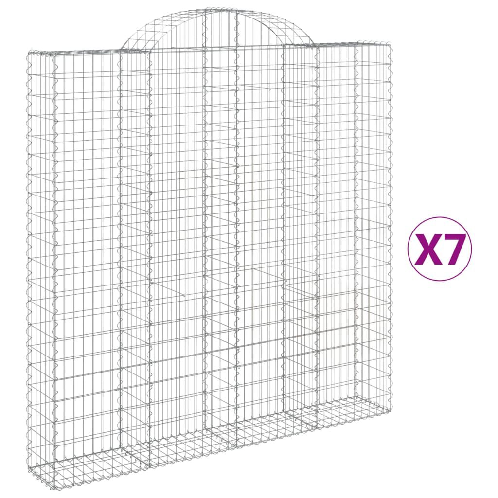 vidaXL Συρματοκιβώτια Τοξωτά 7 τεμ. 200x30x200/220 εκ. Γαλβαν. Ατσάλι