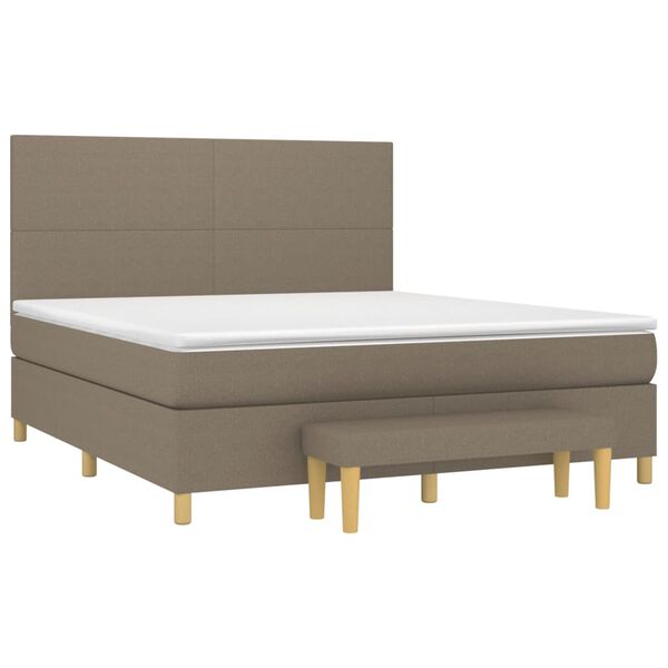 vidaXL &Kappa;&rho;&epsilon;&beta;ά&tau;&iota; Boxspring &mu;&epsilon; &Sigma;&tau;&rho;ώ&mu;&alpha; Taupe 180x200 &epsilon;&kappa;. &Upsilon;&phi;&alpha;&sigma;&mu;ά&tau;&iota;&nu;&omicron;