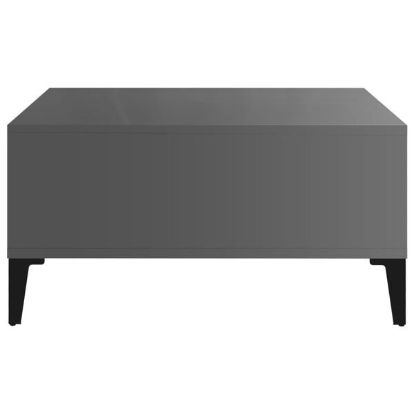 vidaXL Τραπεζάκι Σαλονιού Γυαλιστερό Γκρι 60 x 60 x 30 εκ. Επεξ. Ξύλο
