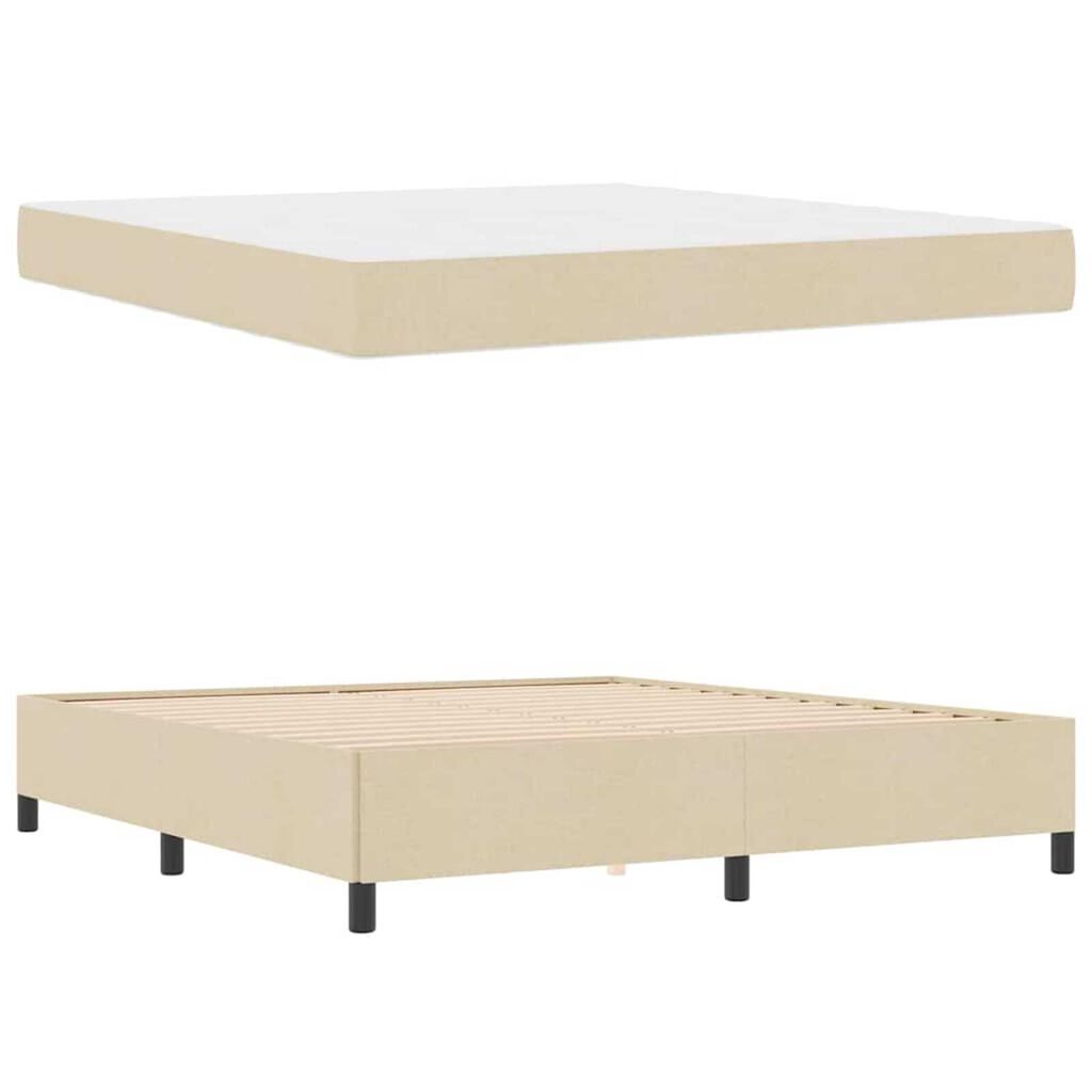 vidaXL Κρεβάτι με ελατήρια Κρέμα 180 x 200 cm