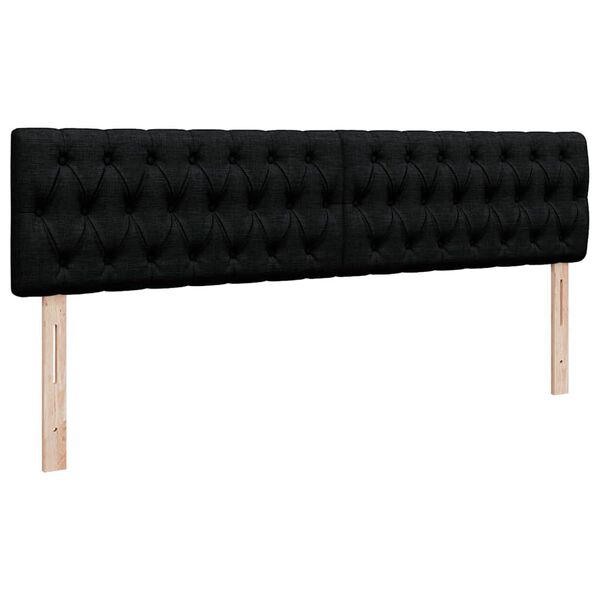 vidaXL Οθωμανικό κρεβάτι με στρώμα Μαύρο 160x200cm Ύφασμα