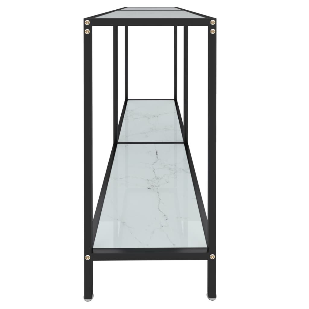 vidaXL Τραπέζι Κονσόλα Λευκό 140 x 35 x 75,5 εκ. από Ψημένο Γυαλί