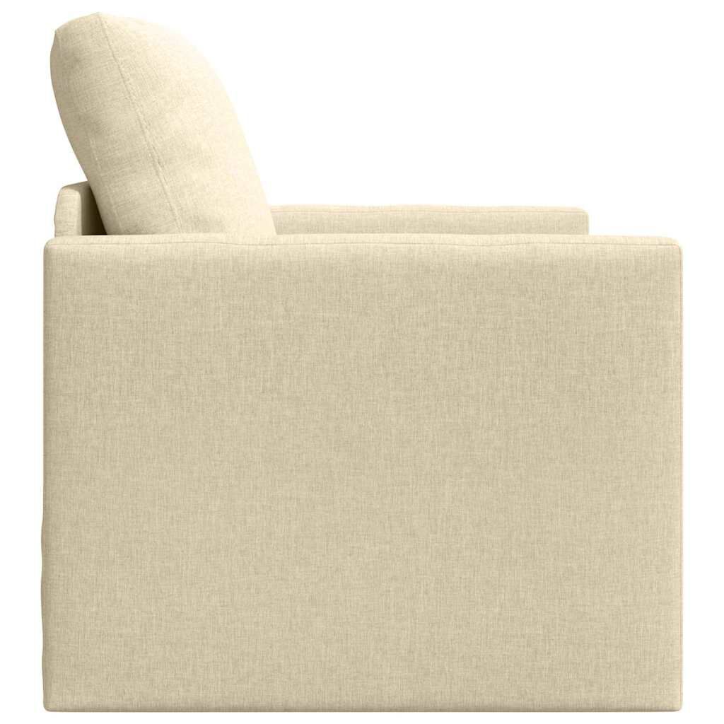 vidaXL Καναπές-Κρεβάτι Δαπέδου 2 σε 1 Κρεμ 112x174x55 εκ. Ύφασμα