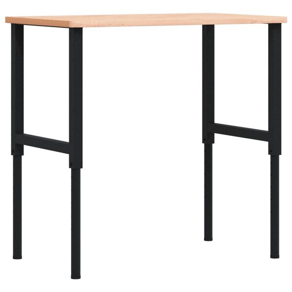 vidaXL Πάγκος Εργασίας Ορθογώνιος 100x60x(71,5-98) εκ Μασίφ Ξύλο Οξιάς