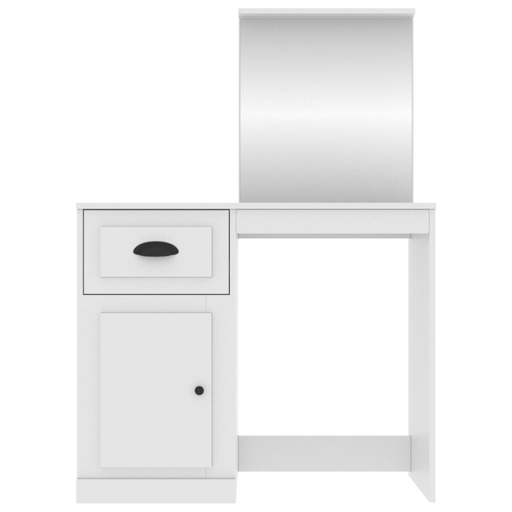 vidaXL Μπουντουάρ με Καθρέφτη Λευκό 90 x 50 x 132,5 εκ. Επεξεργ. Ξύλο