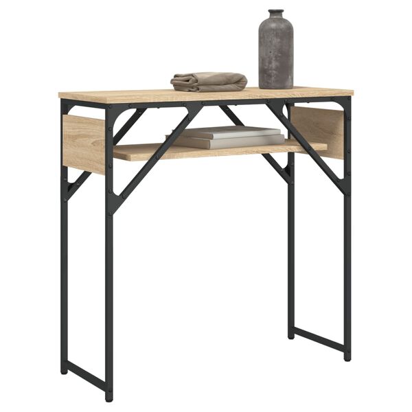 vidaXL Τραπέζι Κονσόλα με Ράφι Sonoma Δρυς 75x30x75 εκ. Επεξεργ. Ξύλο