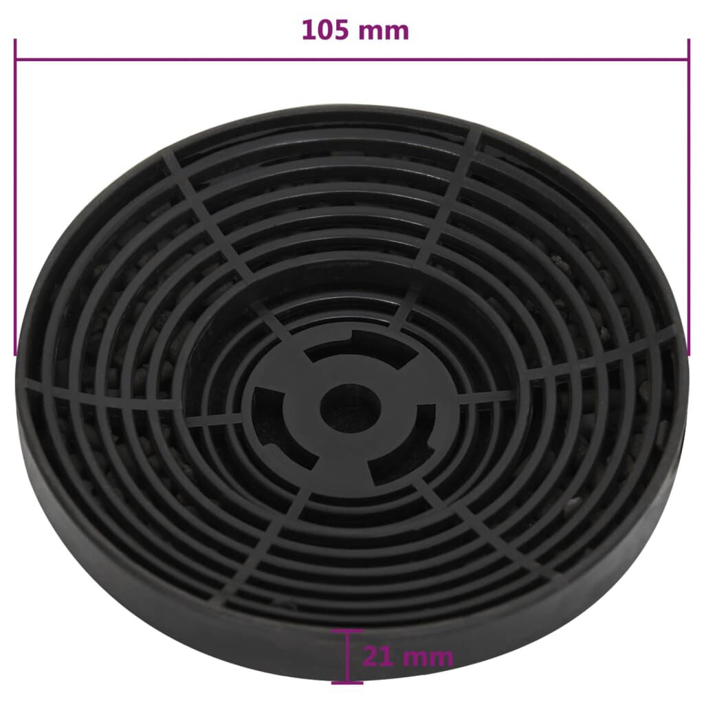 vidaXL Φίλτρα Άνθρακα Απορροφητήρα 2 τεμ. 105 x 21 χιλ.