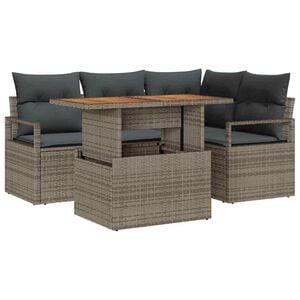 vidaXL &Sigma;&epsilon;&tau; &Kappa;&alpha;&nu;&alpha;&pi;έ &Kappa;ή&pi;&omicron;&upsilon; &mu;&epsilon; &alpha;&pi;&omicron;&theta;ή&kappa;&epsilon;&upsilon;&sigma;&eta; 5 pcs &Gamma;&kappa;&rho;&iota; &Pi;&omicron;&lambda;&upsilon; &rho;ά&tau;&alpha;&nu;