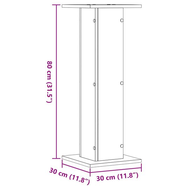 vidaXL Βάσεις Φυτών 2 Τεμ. Sonoma Δρυς 30x30x80 εκ. Επεξεργασμένο Ξύλο
